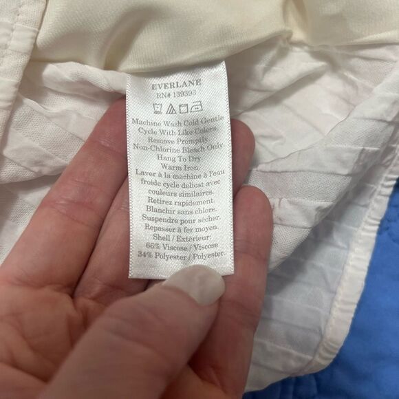 EVERLANE Mini Jacquard Stripe Top v neck boxy short sleeve 2 small medium - Picture 8 of 10